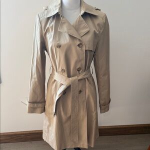 Cole Haan Beige Double-Breasted Trench Coat
